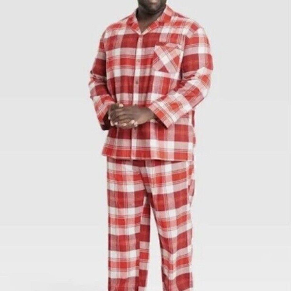NWT Hearth and Hand with Magnolia Men's Size 3X Red Plaid 100% Cotton Pajamas